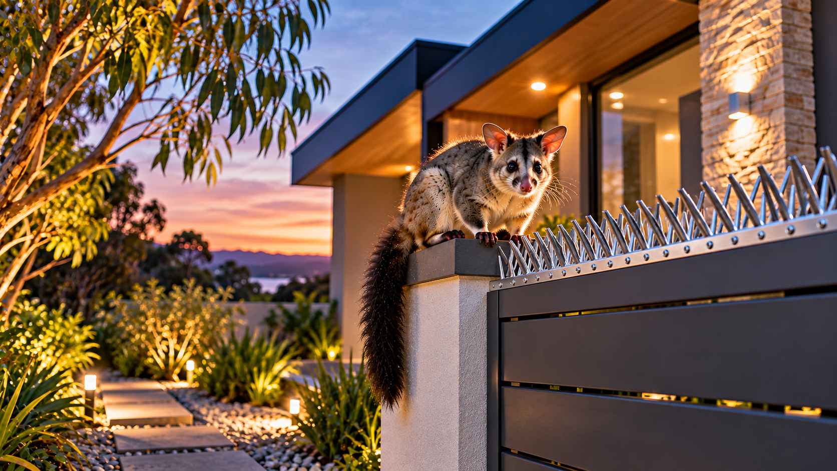 Twilight Possum on Spiked Fence_11zon