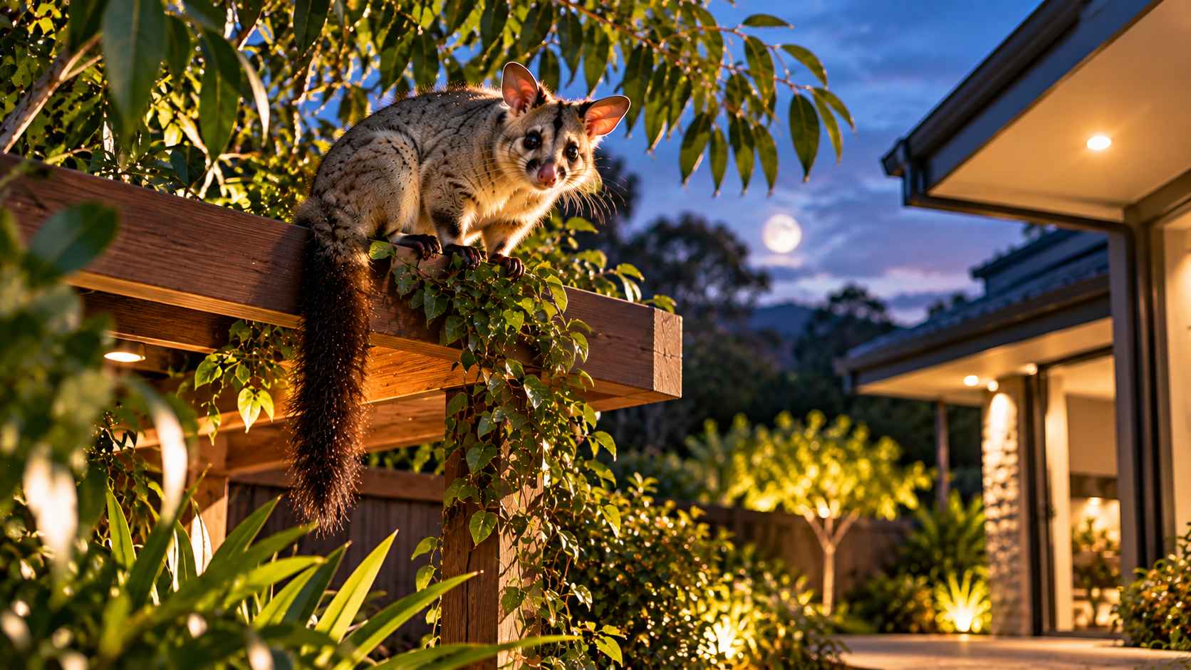 Twilight Possum on the Pergola_11zon